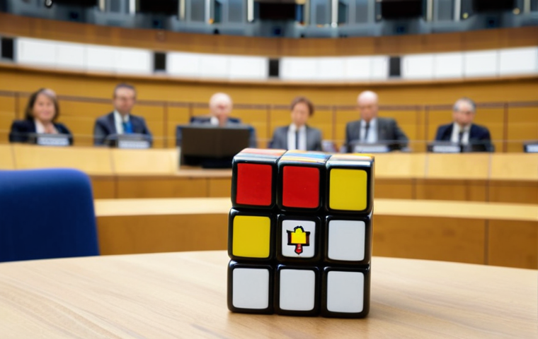 **Image Prompt:** A Rubik's Cube with the Belgian flag colors, symbolizing the complex political structure of Belgium. In the background, a blurred image of the European Parliament in Brussels. The overall tone is intellectual and slightly whimsical.