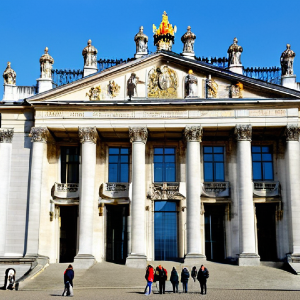 The Palace Façade**

"The Royal Palace of Brussels, viewed from the Parc de Bruxelles, showcasing its neoclassical architecture, soaring columns, and symmetrical design, fully clothed tourists strolling in the foreground, bright daylight, blue sky, safe for work, appropriate content, professional architecture photography, perfect anatomy, correct proportions, well-formed hands, proper finger count, natural body proportions, professional, modest, family-friendly"

**