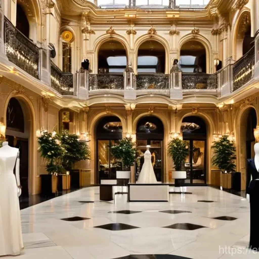 벨기에 백화점 - **A Grand Department Store Lobby: Historic Elegance Meets Modern Fashion**
    An interior shot of a...