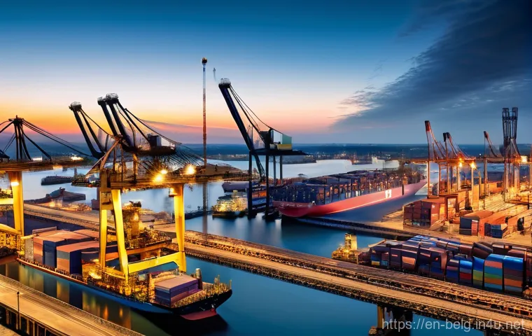 벨기에 경제 구조 - **Prompt:** A highly detailed, realistic photograph capturing the dynamic activity of a major Belgia...