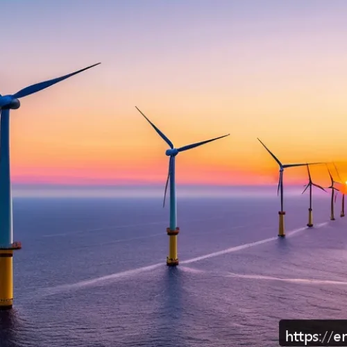 Home 31 벨기에 재생 에너지 산업 - A panoramic view of Belgium’s North Sea offshore wind farm at sunset, featuring towering state-of-th...